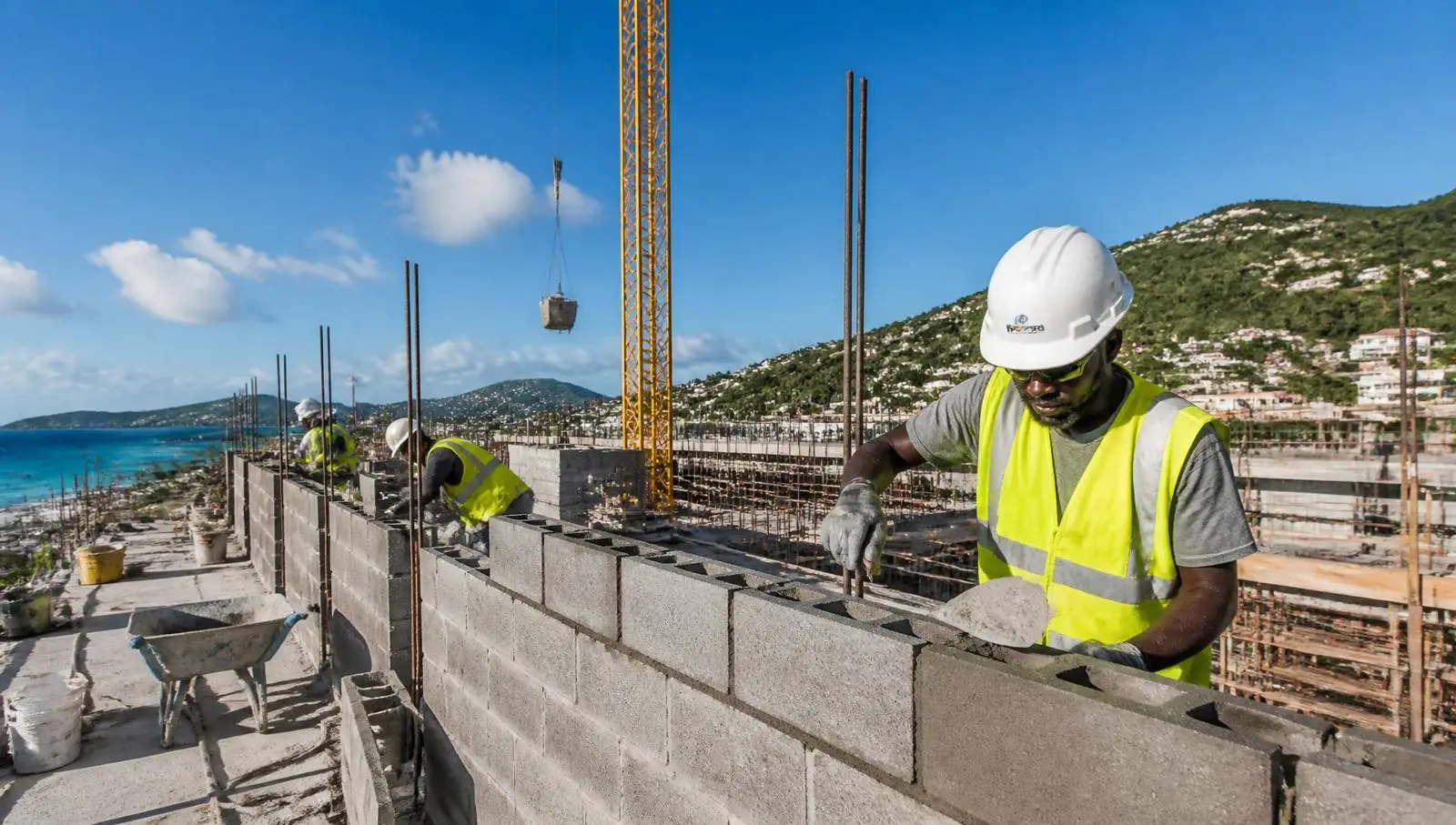 Chantier de construction à Saint-Martin